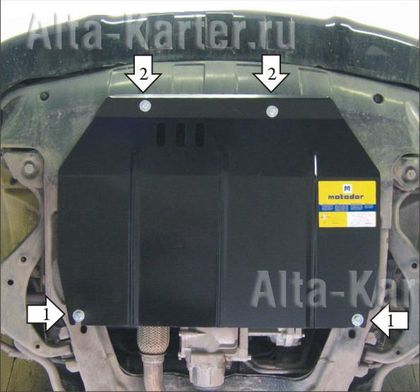 Защита Мотодор для картера, КПП Kia Sportage II 2004-2010. Артикул 00911