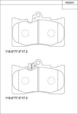 Тормозные колодки Asimco. Артикул KD2521