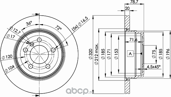Диск тормозной (Icer). Артикул 78bd1970