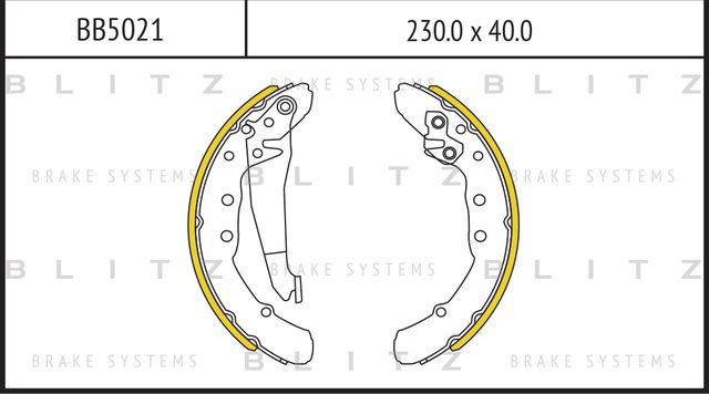 Колодки тормозные VAG 100/80/GOLF 3/PASSAT -04 задн.барабан. (Blitz). Артикул BB5021