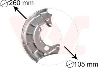 Кожух (щиток) тормозного диска Van Wezel передний правый для Volkswagen Jetta II 1984-1992. Артикул 5880372
