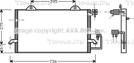 Радиатор кондиционера (конденсатор) AVA (алюминий). Артикул AI5121