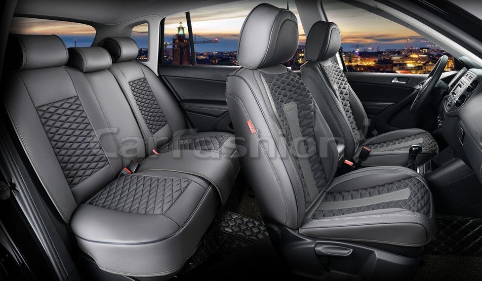 Чехлы универсальные каркасные CarFashion 5D Mercury Plus на сидения авто, цвет Серый/Серый/Серый/Серый. Артикул 27234