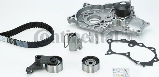 Помпа (водяной насос) с комплектом ремня ГРМ ContiTech для Toyota Corolla E110 2000-2002. Артикул CT1043WP1