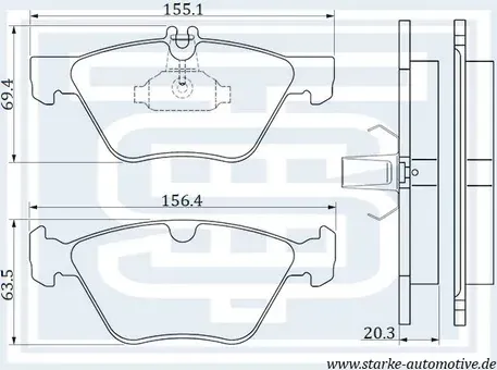 Колодки тормозные перед (Starke). Артикул 172636