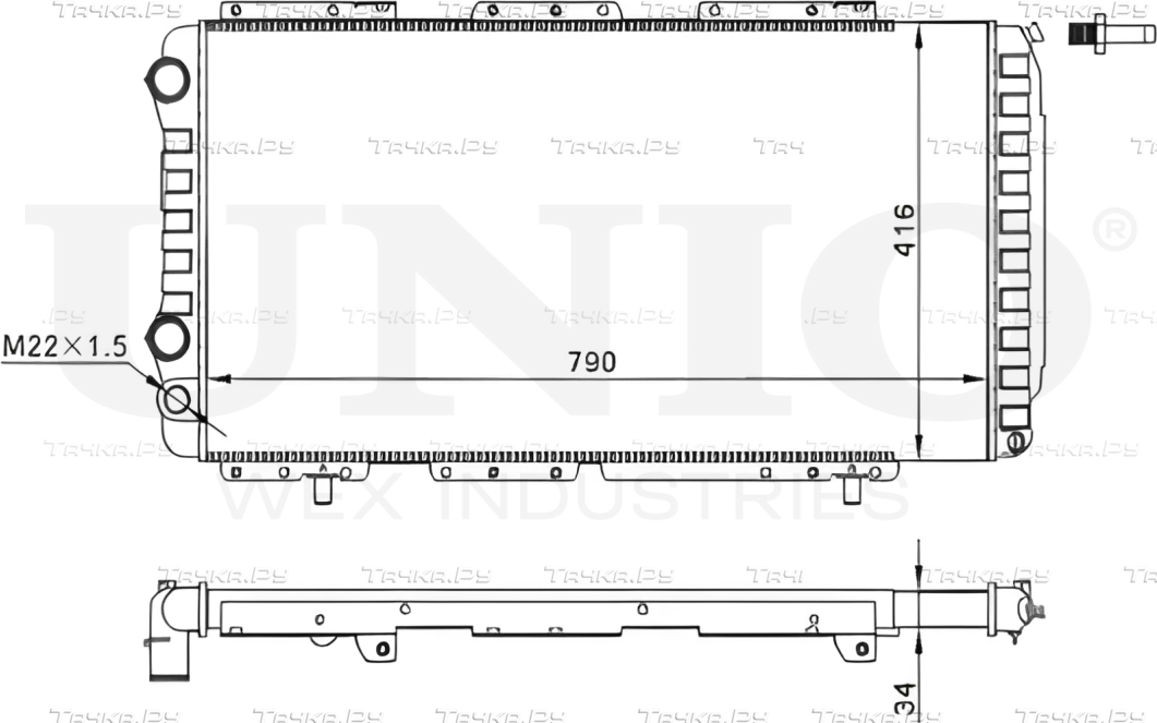 Радиатор двигателя (Unio). Артикул RAD-10074
