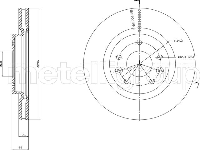 Тормозной диск Metelli. Артикул 23-1762C