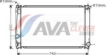 Радиатор охлаждения двигателя AVA. Артикул TO2418