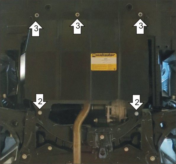 Защита Мотодор для картера и КПП Chery Bonus III седан 2014-2017. Артикул 69004