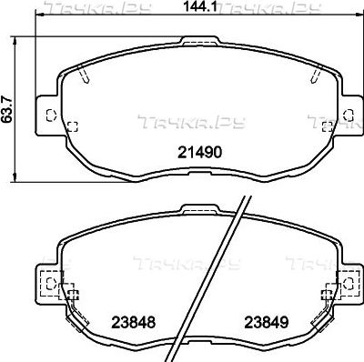 Тормозные колодки Nisshinbo передние для Lexus GS II 1997-2004. Артикул NP1073
