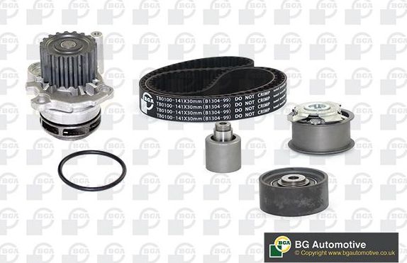 Помпа (водяной насос) с комплектом ремня ГРМ BGA. Артикул TB0100CPK