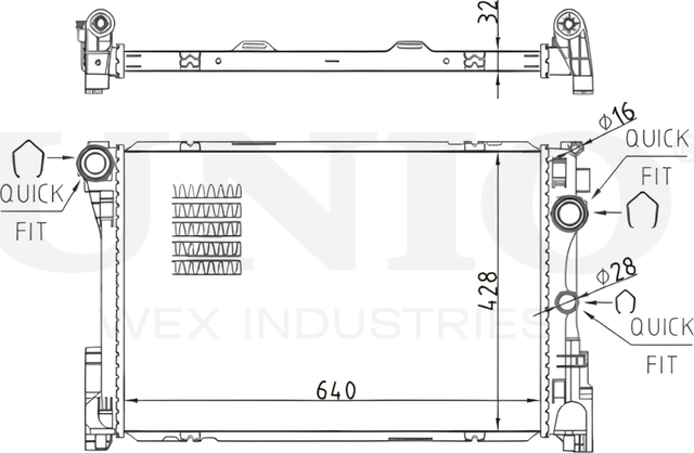 Радиатор двигателя (Unio). Артикул RAD-10103