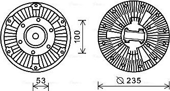 Муфта (вискомуфта) вентилятора AVA (алюминий) для Scania 4 1996-2008. Артикул SCC031
