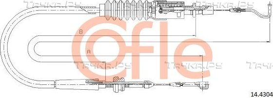 Трос газа Cofle для Volkswagen Transporter T4 1990-2003. Артикул 92.14.4304