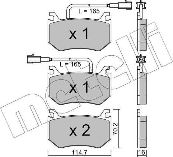 Тормозные колодки Metelli задние для Alfa Romeo Giulia II (952) 2015-2026. Артикул 22-1102-0