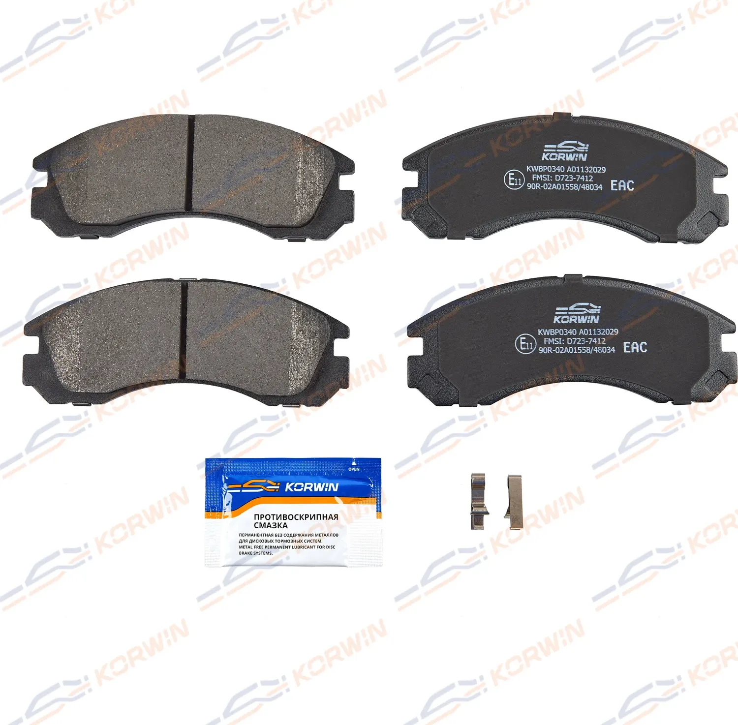 Колодки тормозные перед. Mitsubishi ASX 10-/Outlander I-III (01-)/C-Crosser 07 (Korwin). Артикул KWBP0340