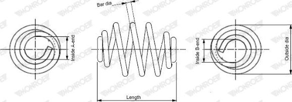 Пружина подвески Monroe задняя для Mercedes-Benz Vito I (W638) 1996-2003. Артикул SN2207