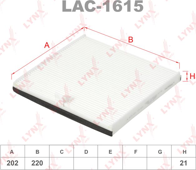 Салонный фильтр LYNXauto для Volvo V40 I 1995-2004. Артикул LAC-1615