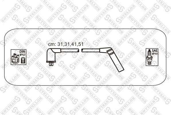 Высоковольтные провода (провода зажигания) (комплект) Stellox (Силикон). Артикул 10-38403-SX