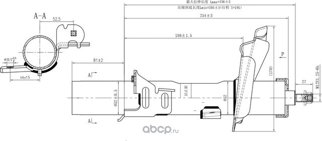 Амортизатор передний правый (газ) AWSA423689 (Awgo). Артикул AWSA423689