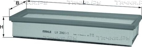 Воздушный фильтр Mahle для Lada Largus I 2012-2026. Артикул LX 2061/1