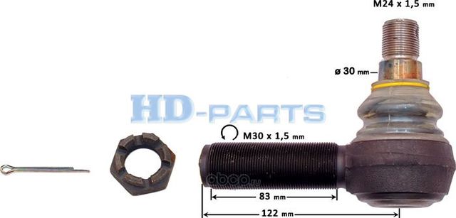 Наконечник рулевой тяги 120*118*27/70*M30*1.5/M24*1,5 LHT MAN/MB/RVI (HD-Parts). Артикул 307004
