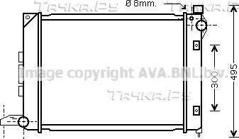 Радиатор охлаждения двигателя AVA. Артикул AU2164