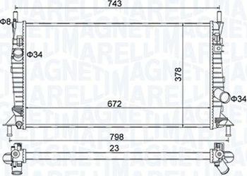 Радиатор охлаждения двигателя Magneti Marelli. Артикул 350213157400