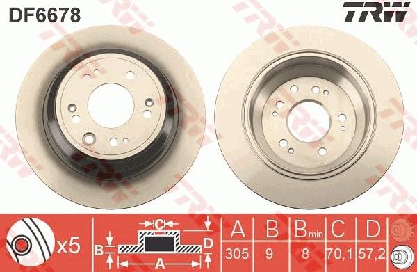 Тормозной диск TRW. Артикул DF6678