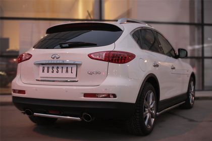 Защита RusStal заднего бампера d42 (дуга) для Infiniti QX50 2014-2017. Артикул IQXZ-001969