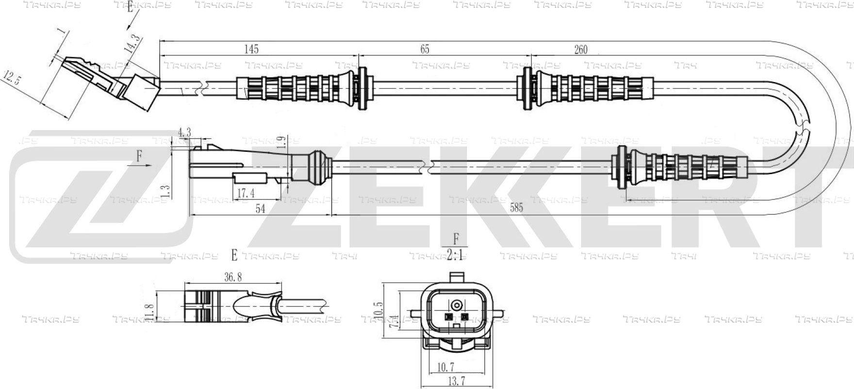 Датчик ABS Zekkert передний для Renault Modus I 2004-2012. Артикул SE-6179
