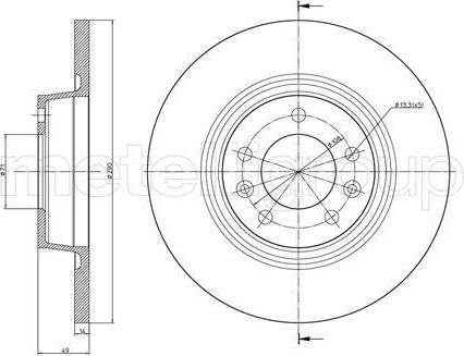 Тормозной диск Trusting задний для Citroen Jumpy II 2007-2016. Артикул DF1178