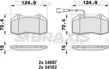 Тормозные колодки Braxis. Артикул AB0435