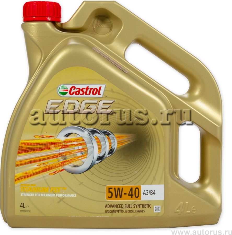 Castrol EDGE 5w40 А3/В4 Titanium 4 л. Моторное масло для легковых автомобилей. Артикул 15BA5D