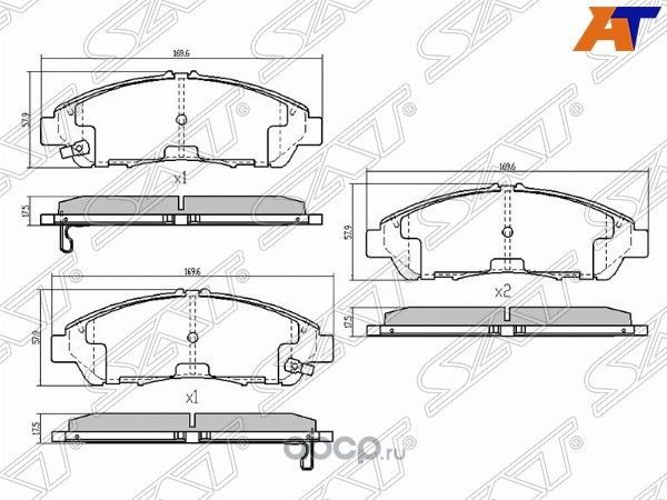 Колодки тормозные FR ACURA MDX 06- HONDA PILOT 11 (SAT). Артикул ST45022SZAA00