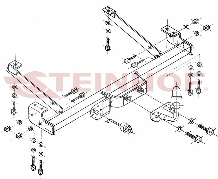 Фаркоп Steinhof для Nissan Primastar 2001-2014. Фланцевое крепление. Артикул R-127
