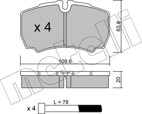 Тормозные колодки Metelli. Артикул 22-0604-0