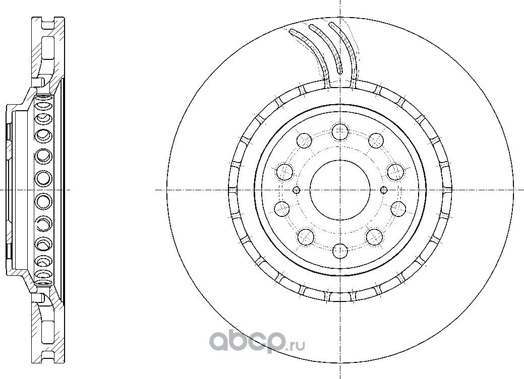 Диск тормозной вентилируемый (G-Brake). Артикул GR20821