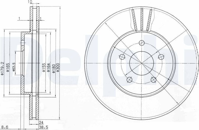 Тормозной диск Delphi. Артикул BG3537