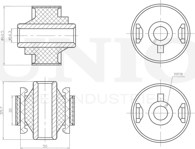 Сайлентблок рычага подвески (Unio). Артикул RMP-20253