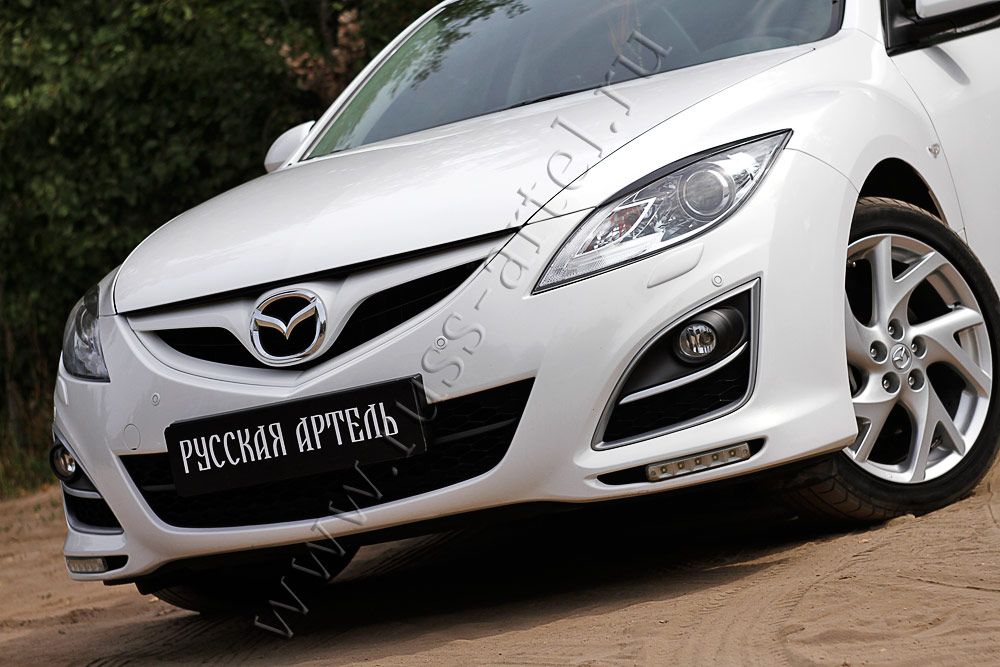 Накладки Русская Артель на передние фары (реснички) для Mazda 6 II 2007-2012. Артикул REM6-006000