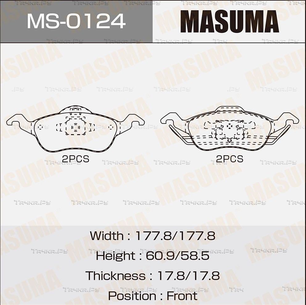 Тормозные колодки Masuma. Артикул MS-0124