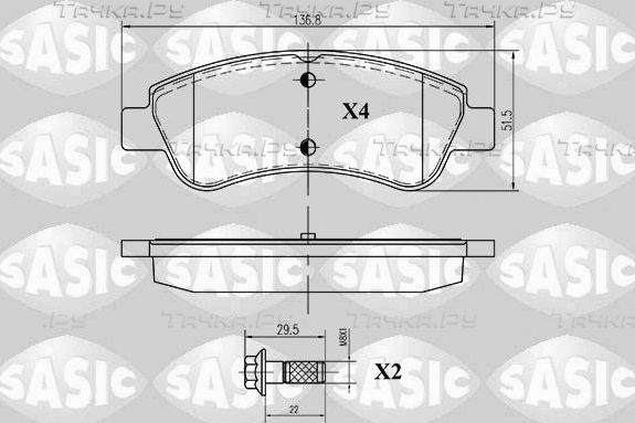 Тормозные колодки Sasic передние для Opel Corsa F 2019-2026. Артикул 6210012