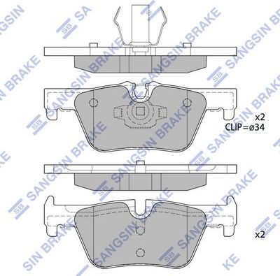 Тормозные колодки Sangsin Hi-Q задние для BMW 4 F32/F33/F36 2013-2026. Артикул SP1953