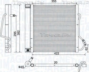 Радиатор кондиционера (конденсатор) Magneti Marelli. Артикул 350203810000