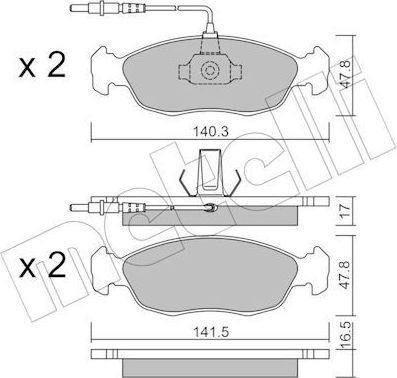 Тормозные колодки Metelli. Артикул 22-0156-0