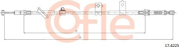 Трос ручника (тросик ручного тормоза) Cofle. Артикул 92.17.4225