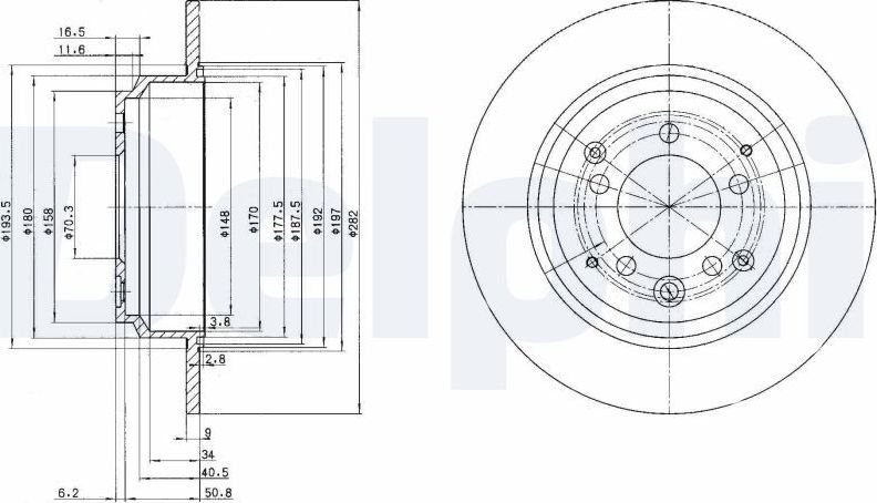 Тормозной диск Delphi. Артикул BG3060