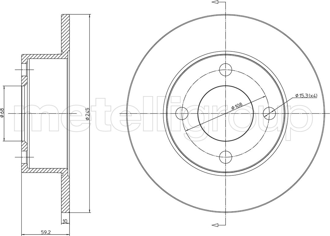 Тормозной диск Metelli. Артикул 23-0185