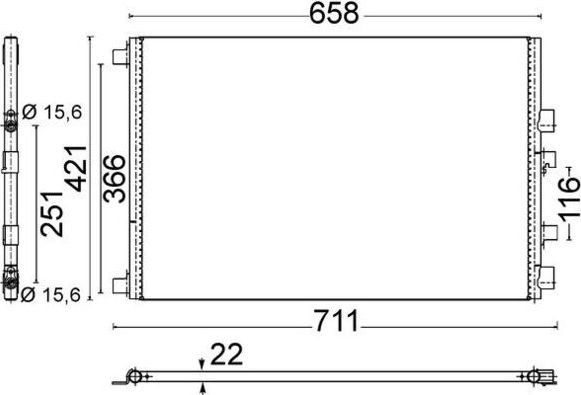 Радиатор кондиционера (конденсатор) Mahle Behr. Артикул AC 701 000S